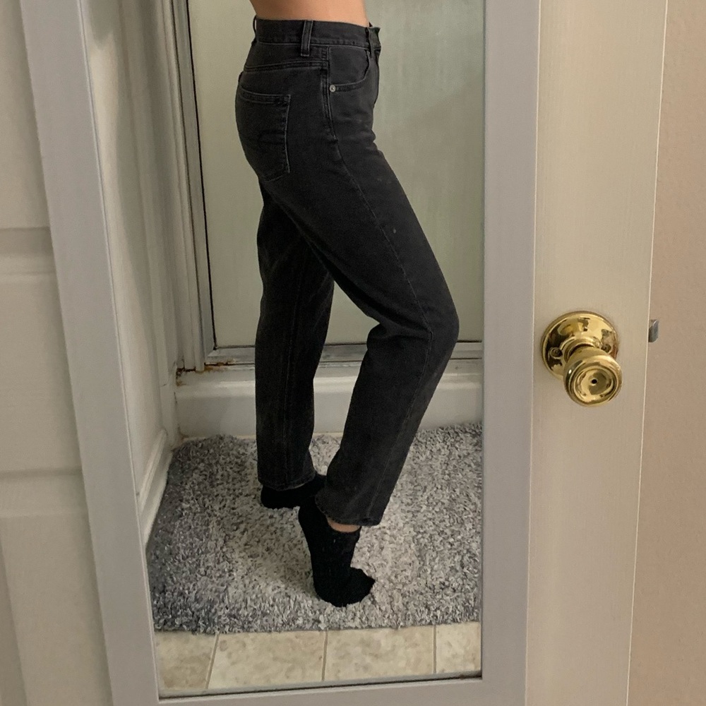 AE Faded Black Mom Jeans